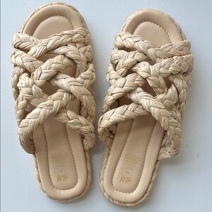 H&M Women's Beige Braided Sandals